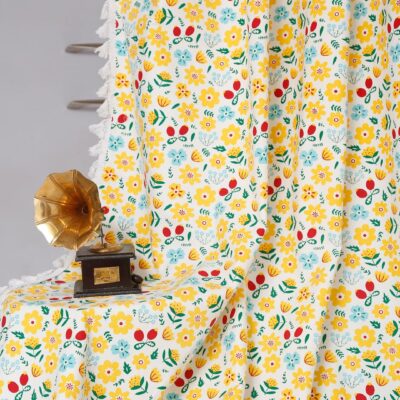 Brighten Your Space with Cortina 100% Cotton Bohemian Floral Print Curtains