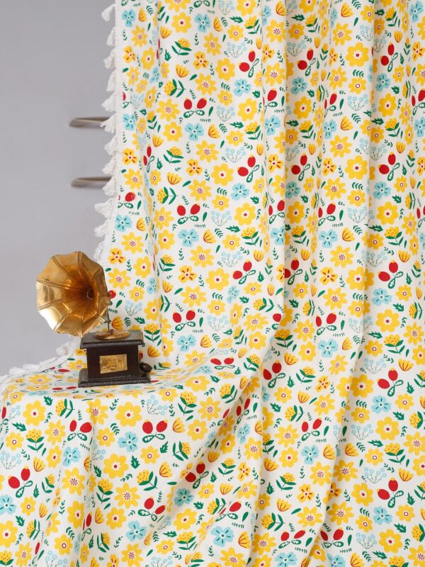 Brighten Your Space with Cortina 100% Cotton Bohemian Floral Print Curtains