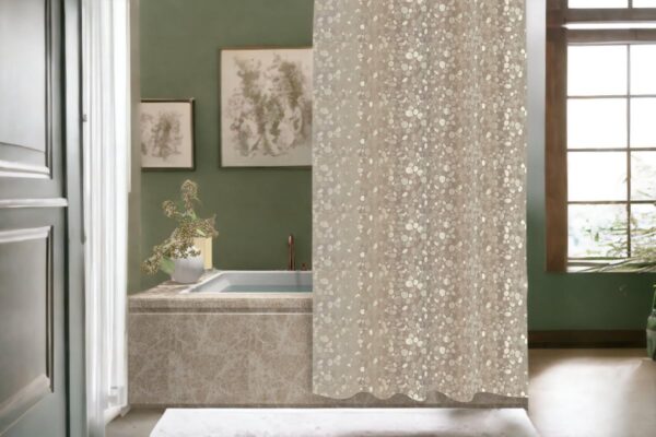 CASA-NEST PVC 3D Translucent Shower Curtain in Ivory for Stylish Bathrooms