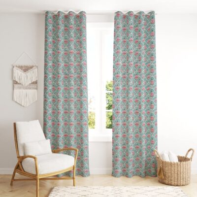 Chicery 9 Feet Floral Cotton Curtains for Room Darkening Home Decor