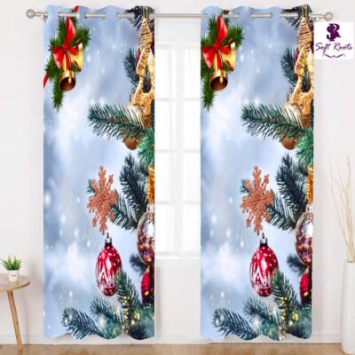 Decorative Door Curtains: 3D Printed Polyester Parda for Home & Christmas