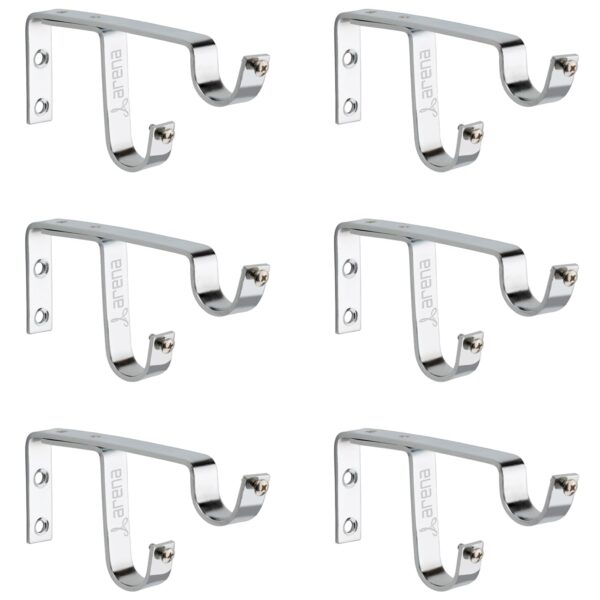 Double Curtain Bracket Rod Supports with Chrome Finish for 1 Inch Pipes