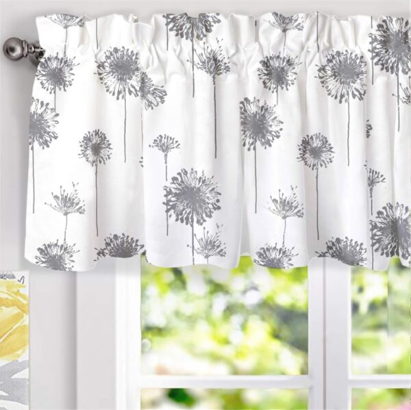 DriftAway Dandelion Gray Thermal Insulated Curtain Valance for Elegant Windows