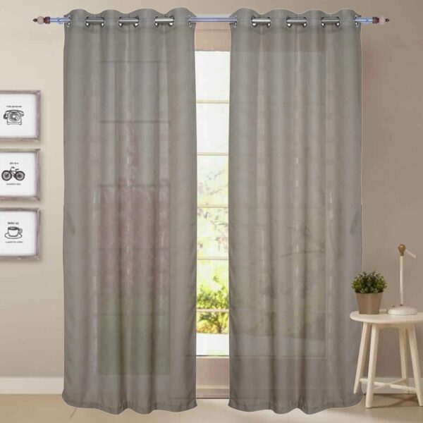 Elegant 213 cm Cotton Linen Eyelet Curtains for Stylish Home Decor