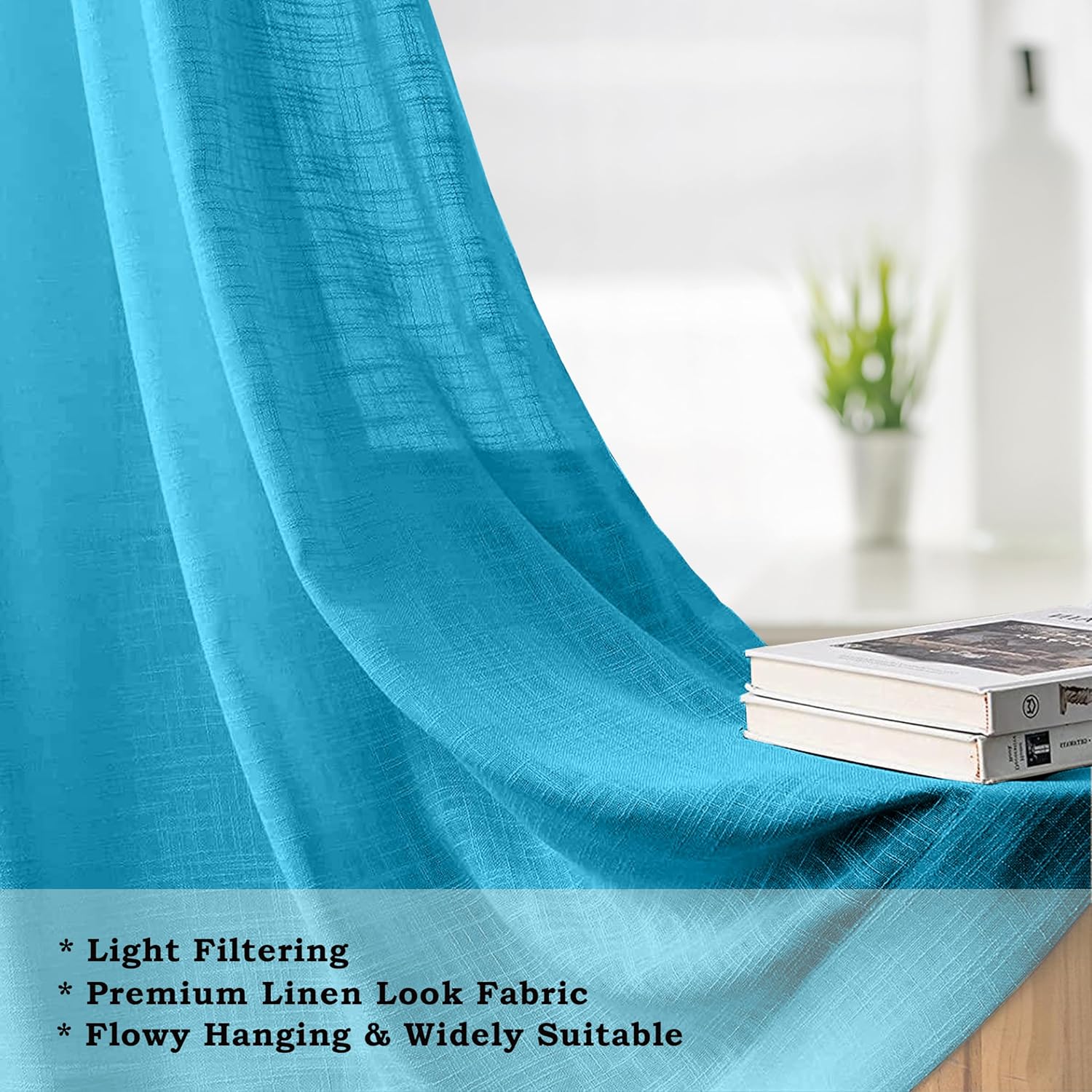 Transform Your Space with Elegant 8-Foot Royal Blue Sheer Curtains for Doors