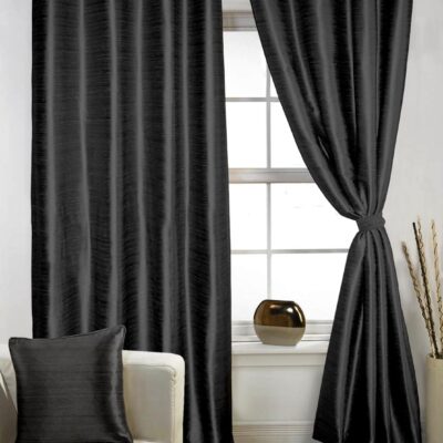 Elegant Black Purple Silk Blackout Curtains for Stylish Urban Living Spaces