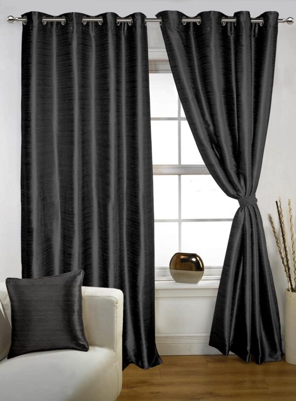 Elegant Black Purple Silk Blackout Curtains for Stylish Urban Living Spaces