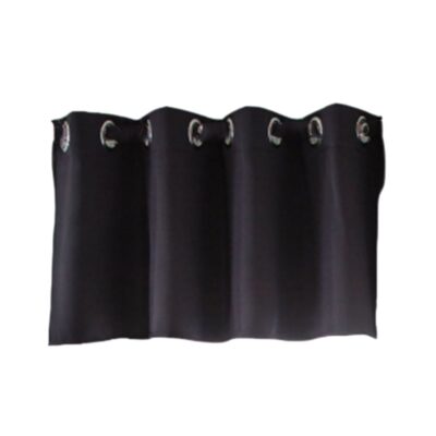 Elegant Black Solid Short Valance Curtains for Kitchen Window Treatments