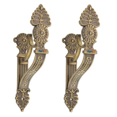 Elegant Brass Antique Curtain Brackets for 1-Inch Rods – Pack of 2