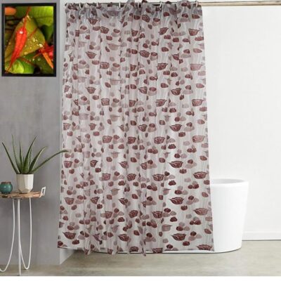 Elegant Brown PVC Shower Curtain – Waterproof and Stylish for Your Bathroom