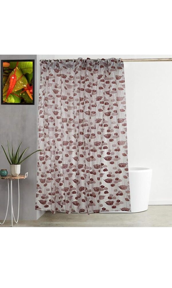 Elegant Brown PVC Shower Curtain - Waterproof and Stylish for Your Bathroom