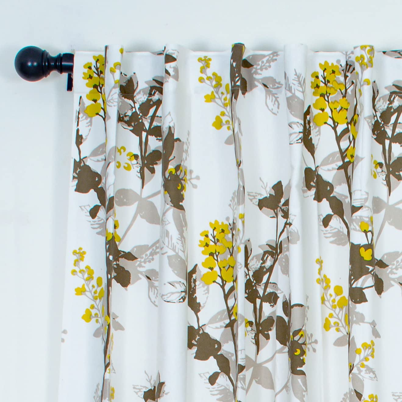 Elegant Floral Room Darkening Curtains in Yellow & Oat Brown Review