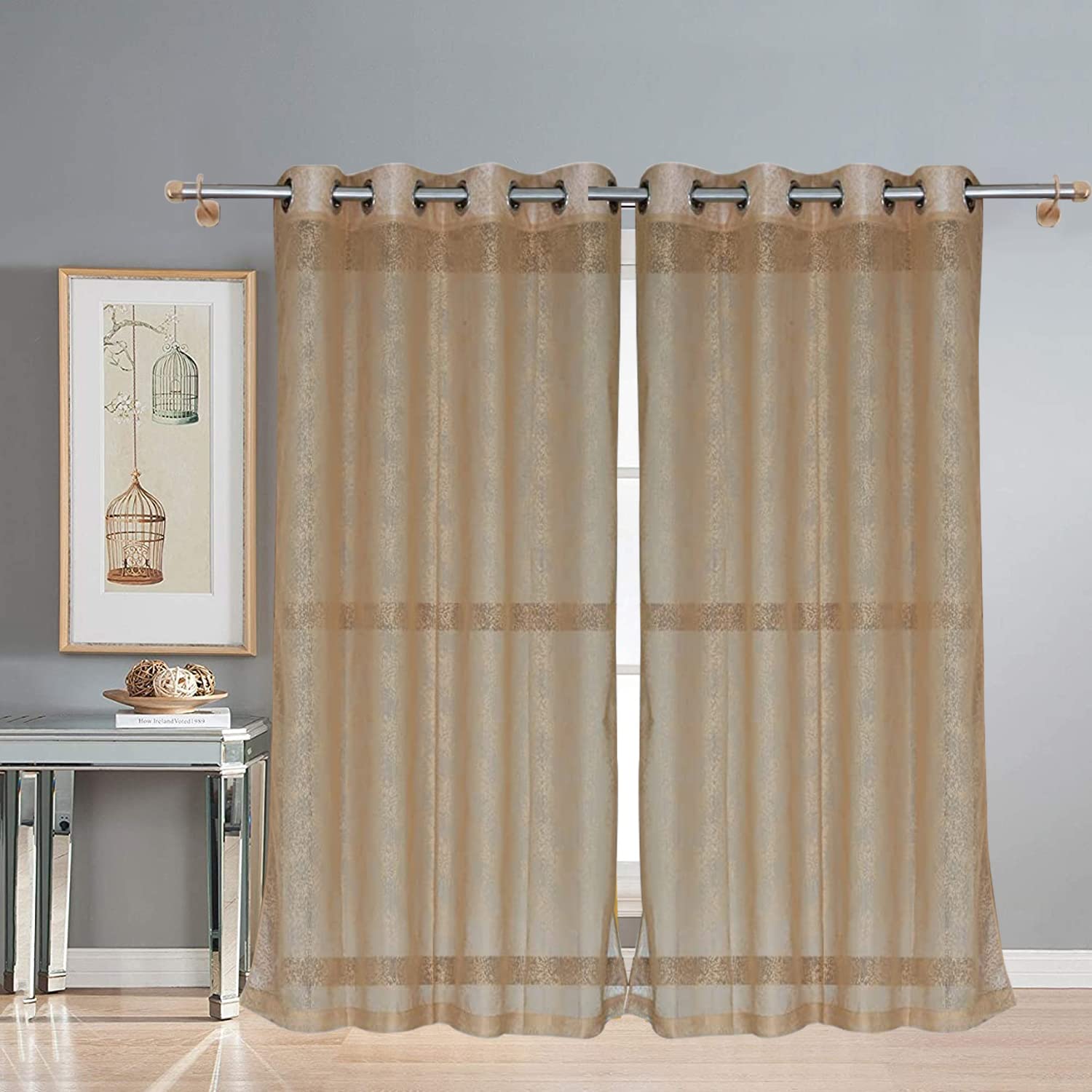 Elegant Floral Sheer Door Curtains: Perfect Addition for Your Living Room and Bedroom