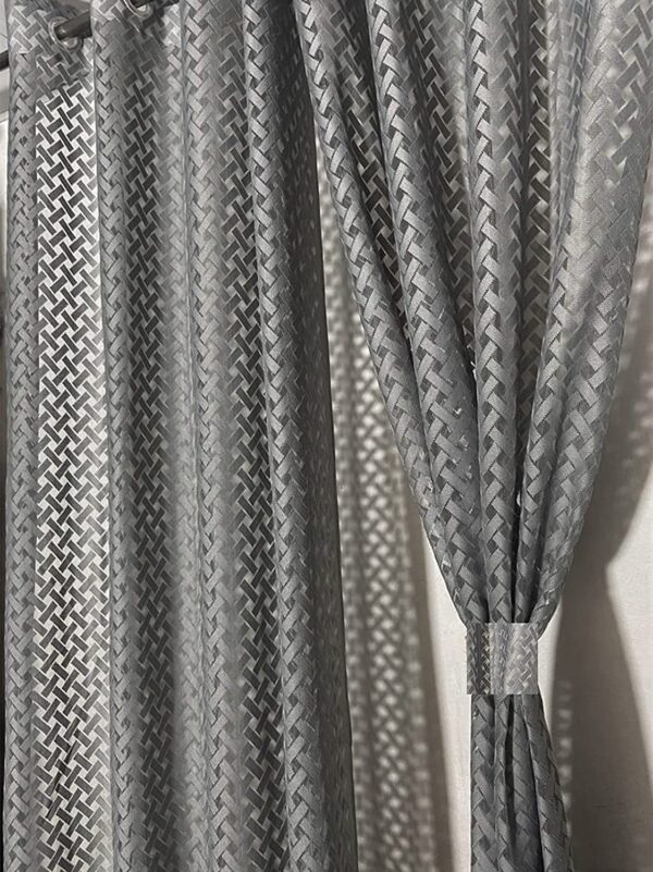 Elegant Grey Sheer Net Curtains for 5 Feet Windows - Pack of 2