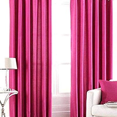 Elegant Heavy Quality Readymade Dark Pink Curtains for Doors – Set of 2