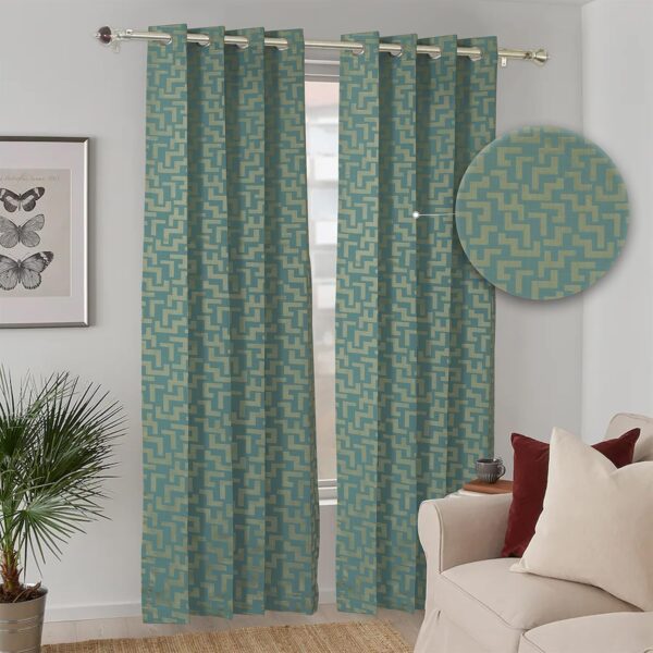 Elegant Jacquard Door Curtain with Eyelet & Tie Back - 7ft Firoji Design