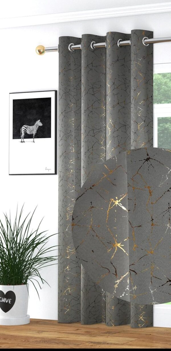 Elegant KNIT VIBES 80-85% Blackout Curtains with Gold Foil, 9 Feet Long