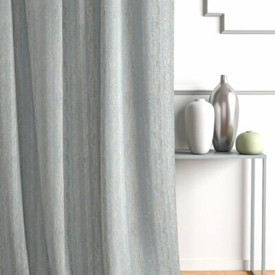 Elegant Room Darkening Blue Jacquard Curtain for Large Doors – 9 FT