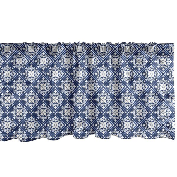 Elegant Talavera Pattern Window Valance for Kitchen and Bedroom Decor