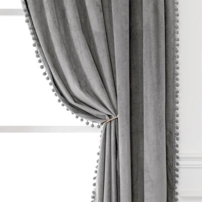 Elegant Velvet Curtains with Tiebacks for Stylish Windows – 4×4 Feet Pack