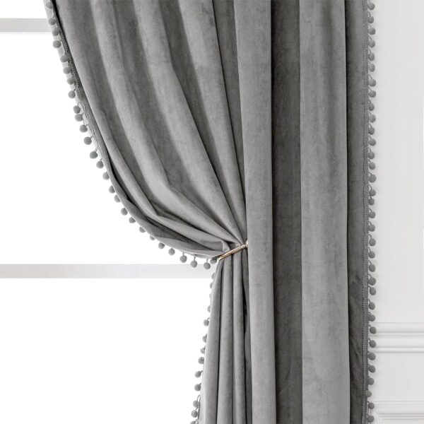 Elegant Velvet Curtains with Tiebacks for Stylish Windows - 4x4 Feet Pack