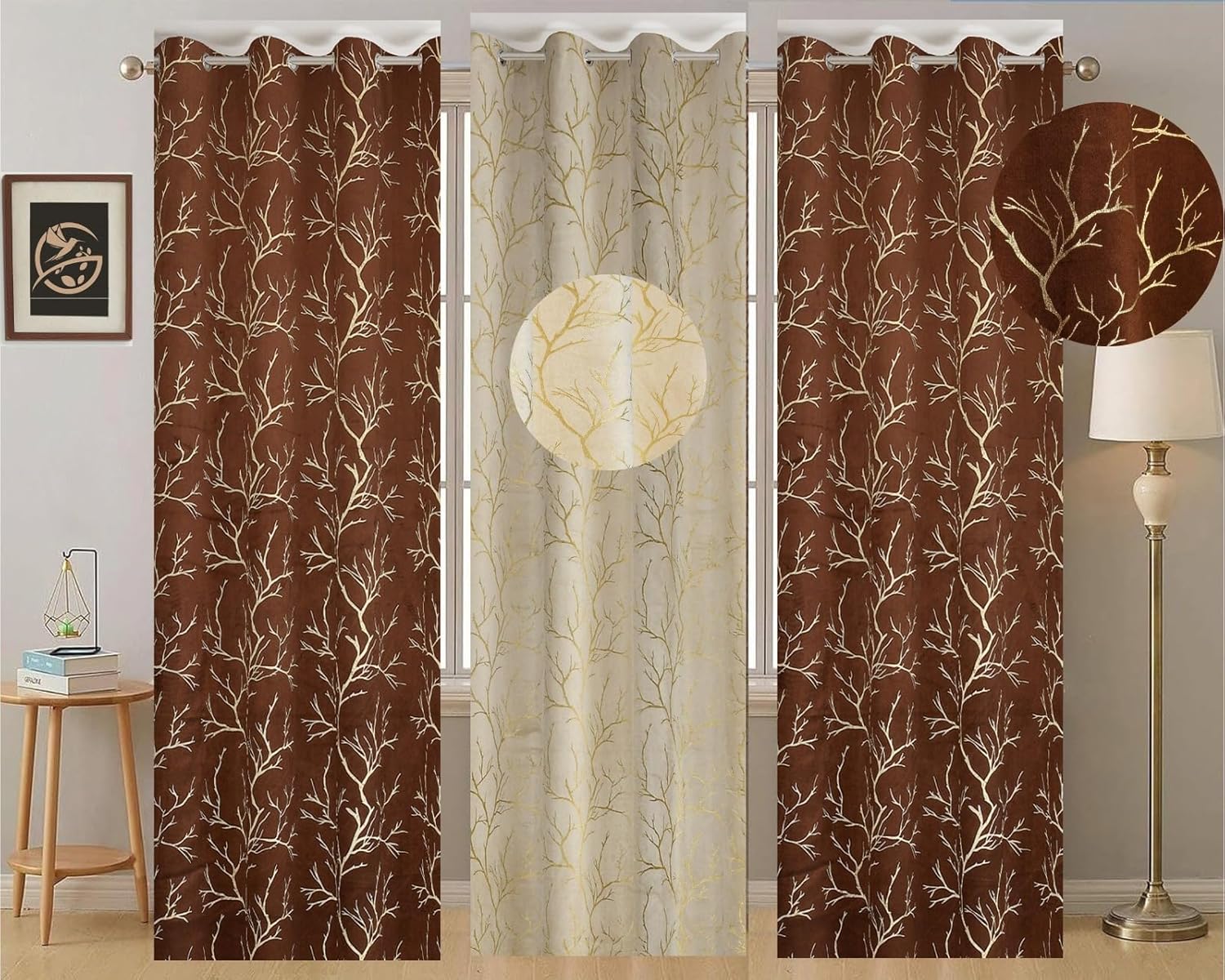 Elegant Velvet Golden Foil Curtains: Perfect Stylish Darkening for Your Room