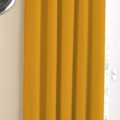 Elegant Yellow Cotton Blackout Curtains for Room Darkening – 7ft Door Size