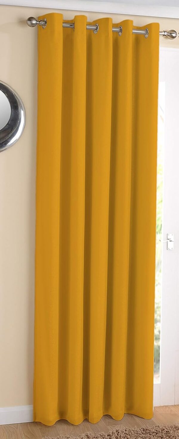 Elegant Yellow Cotton Blackout Curtains for Room Darkening - 7ft Door Size