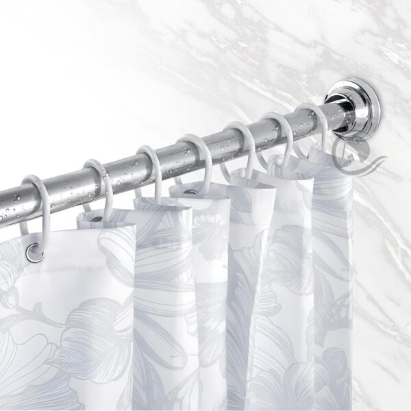 Extendable Non-Drilling Shower Curtain Tension Rod - Stainless Steel, Adjustable Size