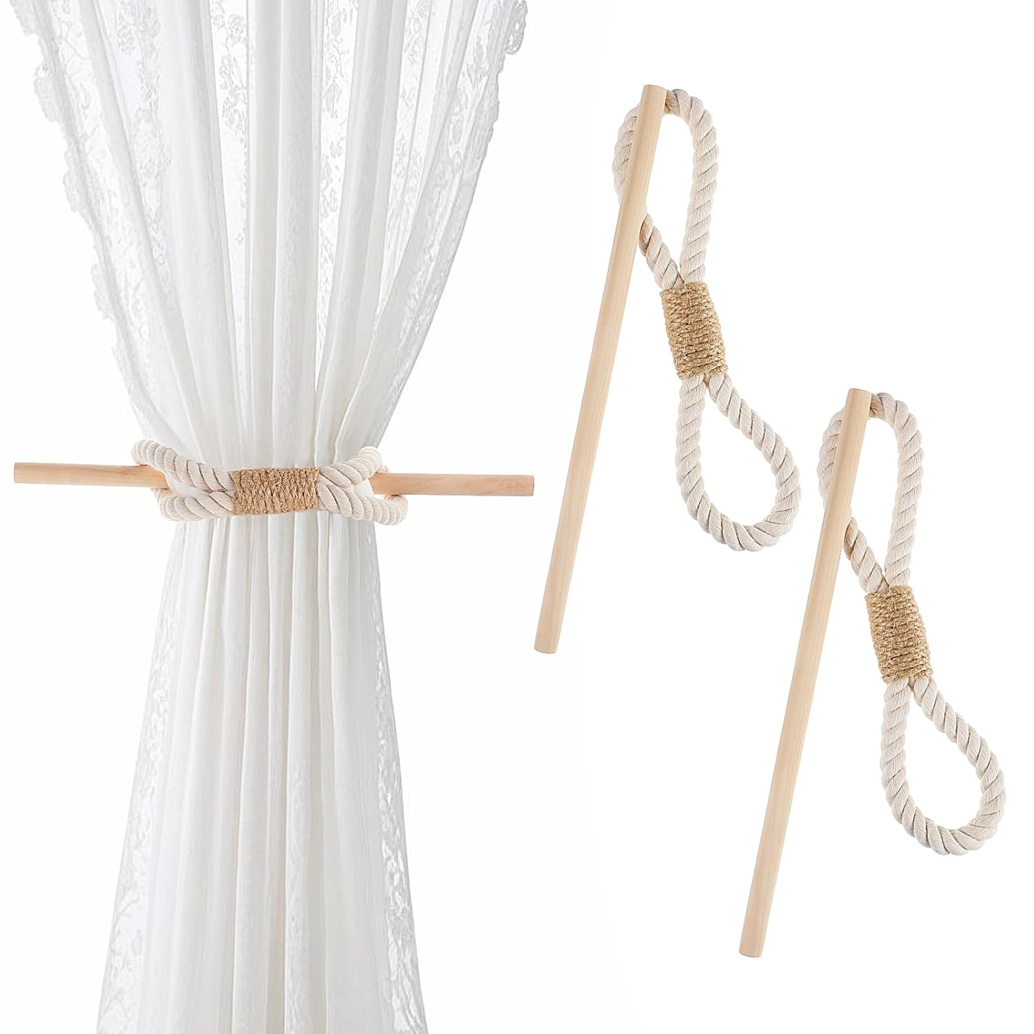 Boho Rustic Curtain Tiebacks: Elevate Your Farmhouse Home Decor Style