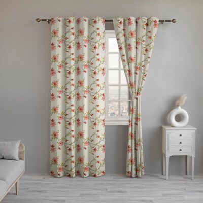 Floral Printed Cotton Semi Sheer Curtains for Elegant Home Decor