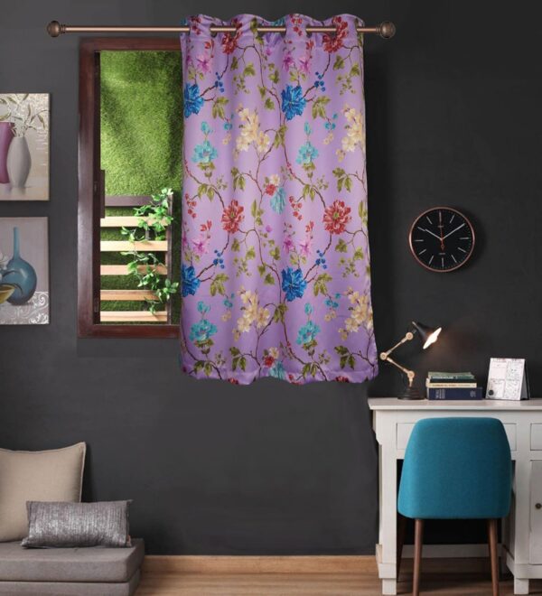 Floral Purple Blackout Curtains with Metal Eyelets for Stylish Window Coverage