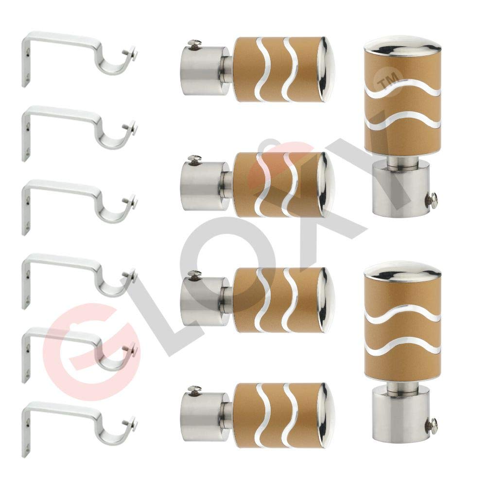 Stylish GLOXY Yellow Stainless Steel Curtain Brackets for Elegant Rod Support