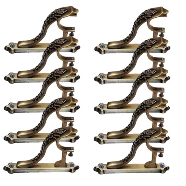 Gloxy Brass Curtain Brackets: Antique Jaguar Supports for Doors and Windows