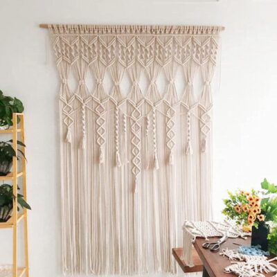 Handmade Boho Macrame Curtains for Windows and Doorways: KnottySoul Collection