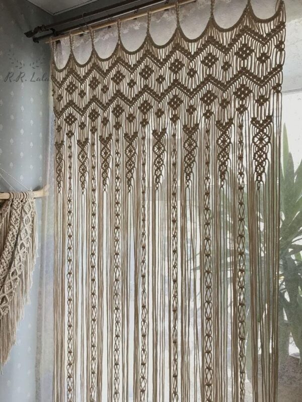 Handmade Macrame Curtain: Stylish Bohemian Decor for Doorways and Weddings