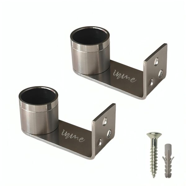 Heavy Duty Stainless Steel Curtain Rod Holder for Wall and Ceiling Mounts