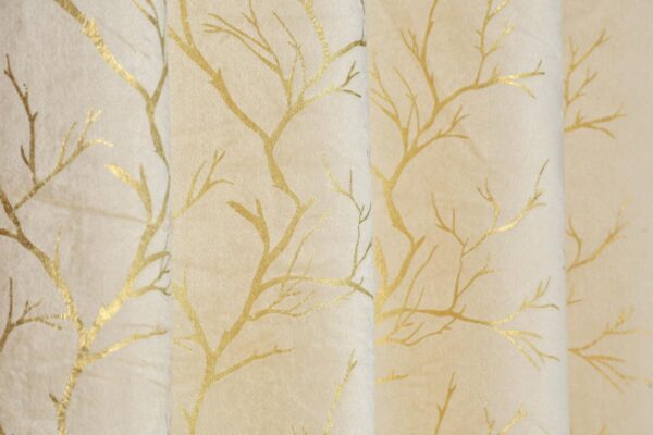 Heavy Velvet Cream Curtains for Door - Room Darkening, 7 Feet Long