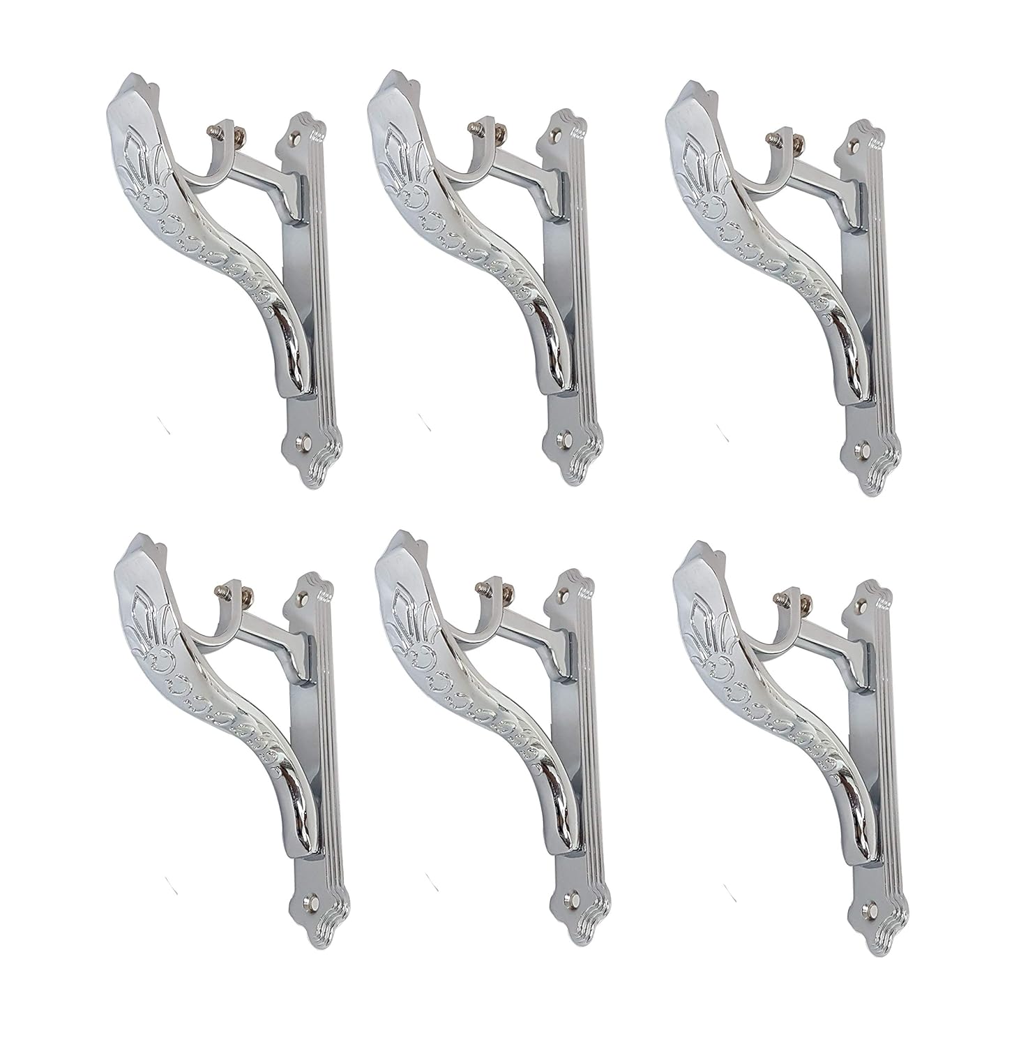 KREEK Silver Brass Curtain Brackets: Stylish and Durable Support for Your Curtains