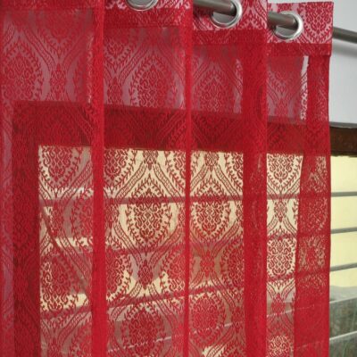 Korano Maroon Semi-Transparent Curtains for Living Room and Bedroom Decor