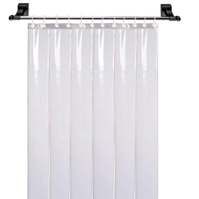 Kuber Industries Transparent PVC Door Curtain – 54×96 Inches, 6 Strips