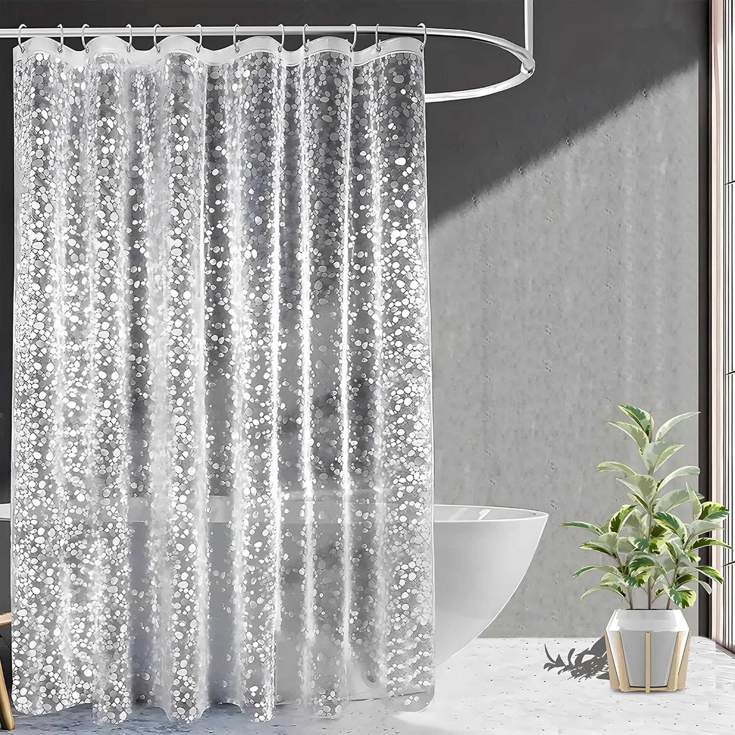 Kuber Industries Waterproof PVC Shower Curtain: Stylish, Durable, and 9 Feet Long