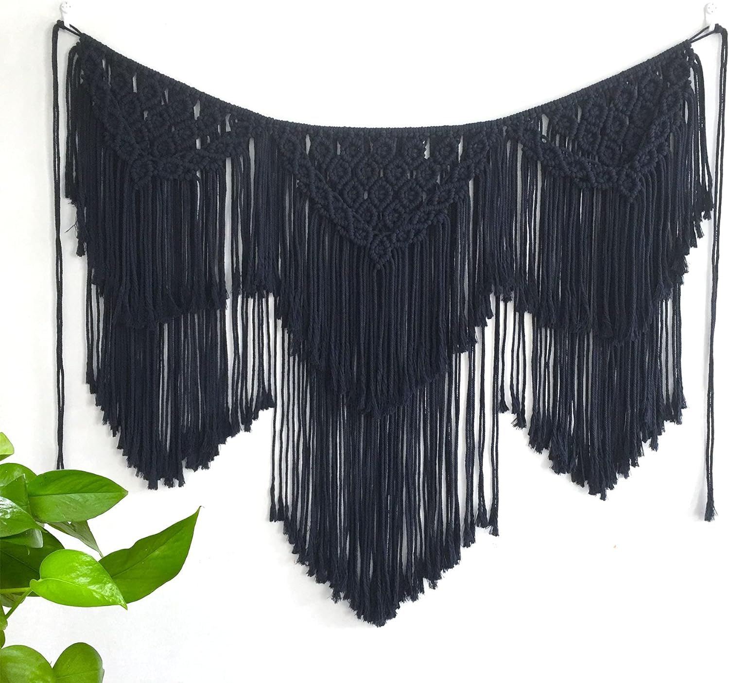 Elevate Your Space with a Large Navy Blue Macrame Wall Hanging