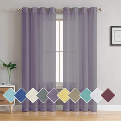 Lavender Sheer Door Curtains Set of 2 – 9 Feet Long Grommet Design