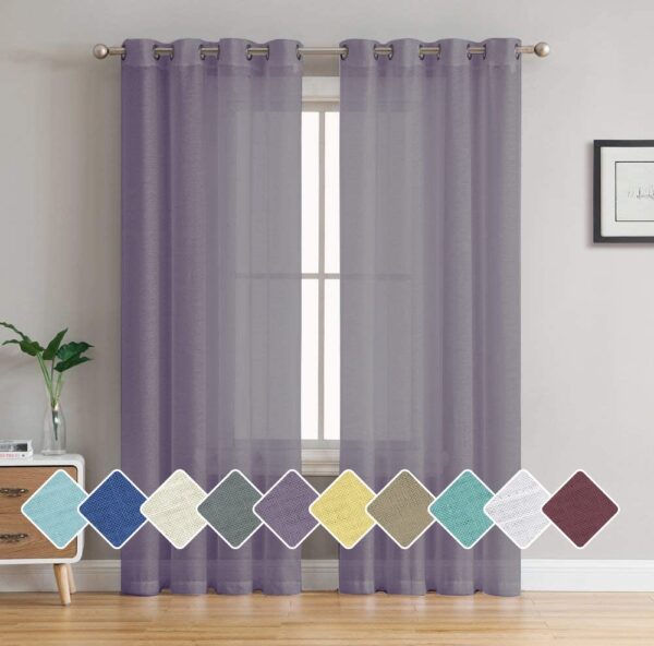 Lavender Sheer Door Curtains Set of 2 - 9 Feet Long Grommet Design