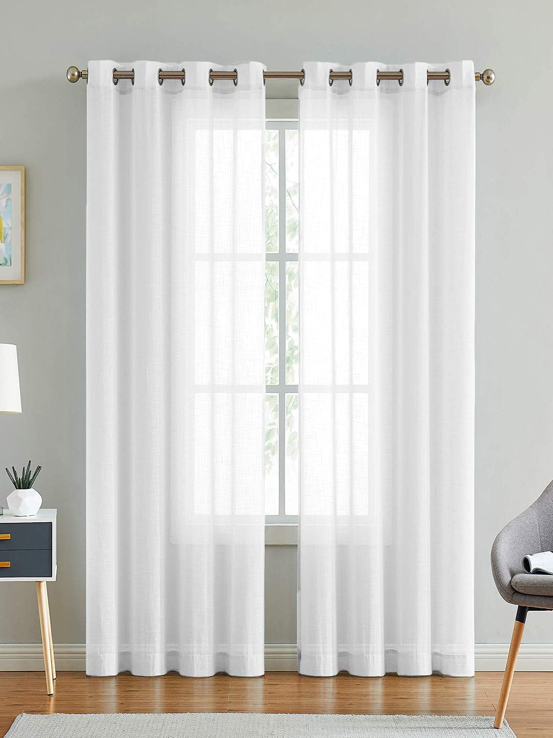 Elegant White Grommet Curtains: Transform Your Space with Linenwalas Cotton Linen Sheers