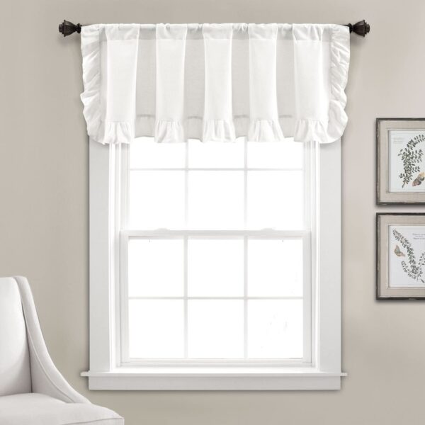 Lush Decor White Ruffle Curtain Valance for Elegant Window Styling