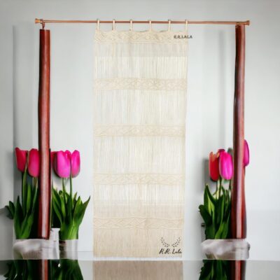 Macrame Cotton Door Curtain: Boho Decor for Stylish Rooms, 7 Feet Long