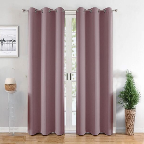 Modern Dark Lavender Blackout Curtains - Thermal Insulated Room Darkening Set