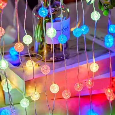 Multicolour LED Ball Curtain Lights for Diwali and Wedding Decorations